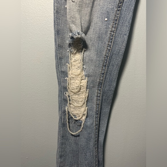 • Vanilla Star Mid Rise Pearl Skinny Jeans New Without Tags - Picture 8 of 13